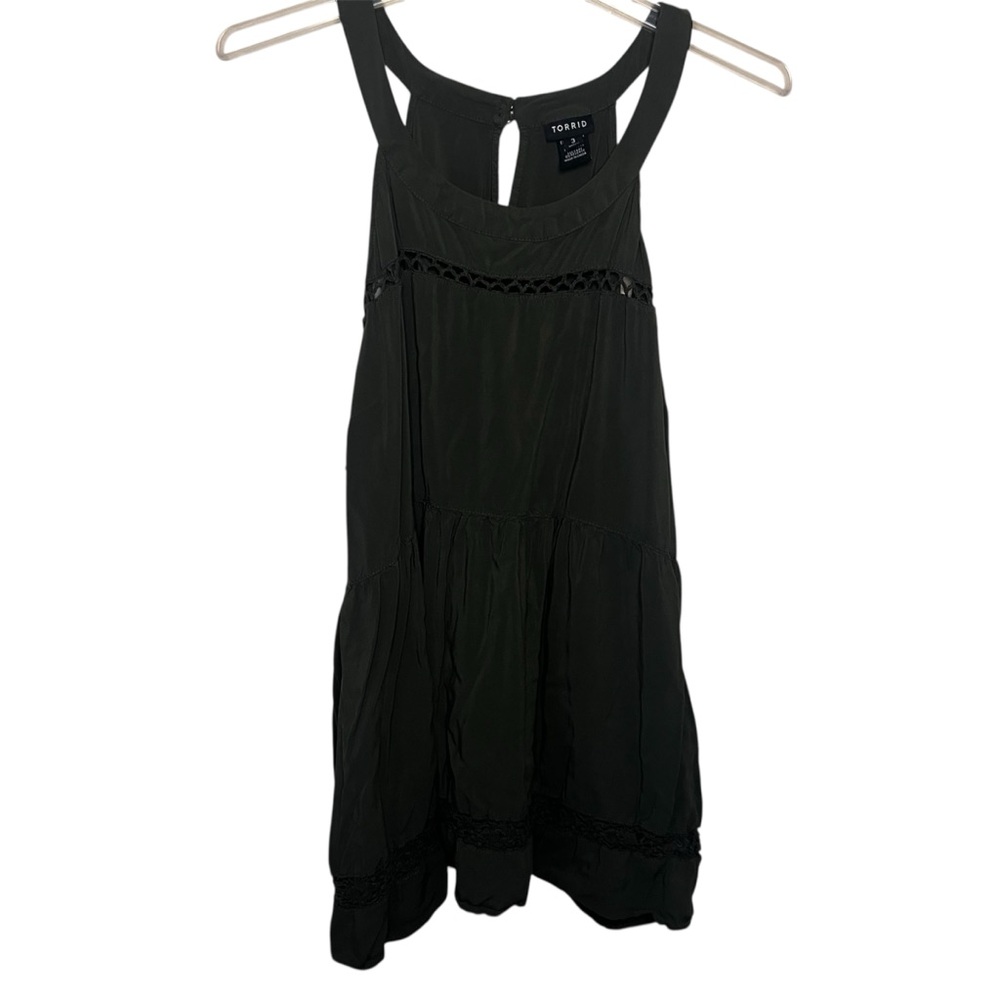 Torrid Army Green Tunic Tank Top with Cut Outs Size 3